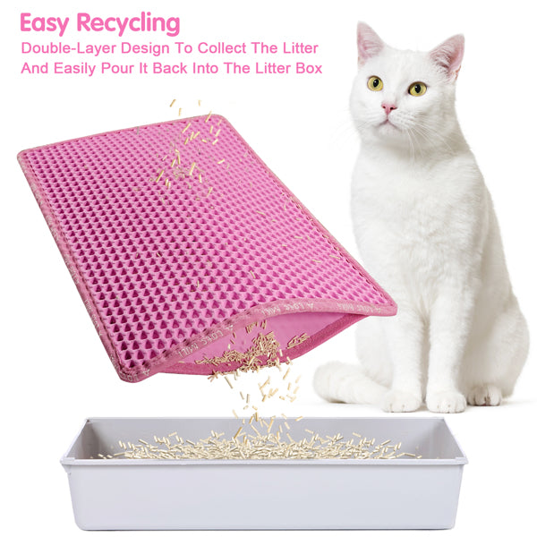 Double Layer Rice-Shaped Cat Litter Trapping Pad