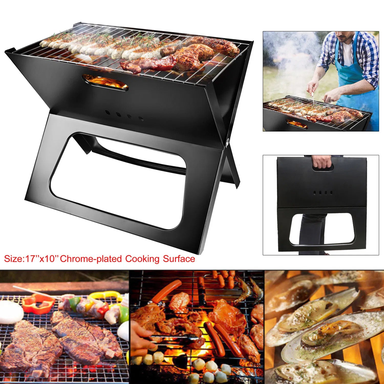 Portable Foldable Desktop Charcoal Grill