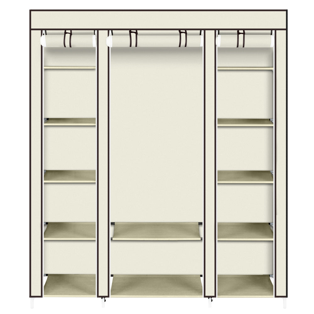 12-Compartment Portable Wardrobe - Beige