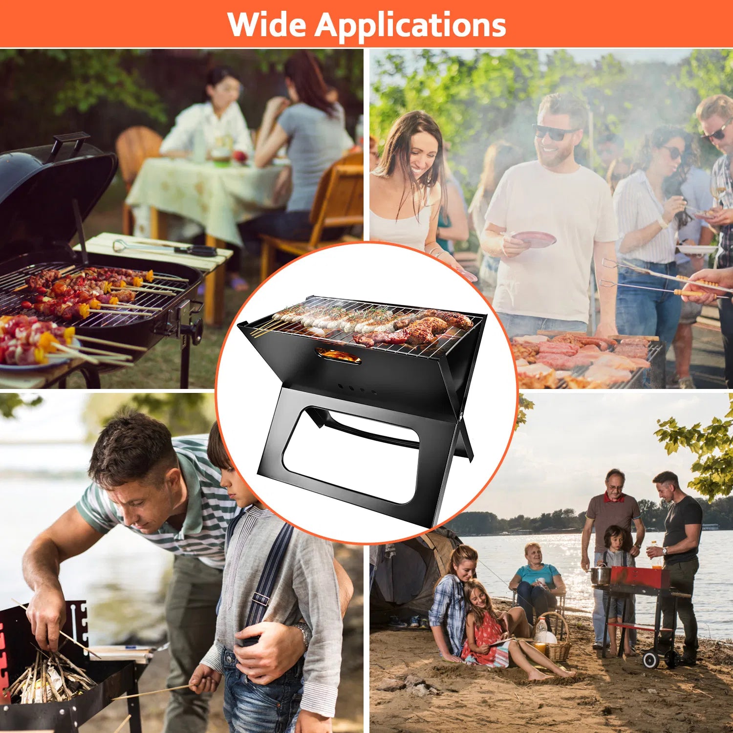 Portable Foldable Desktop Charcoal Grill