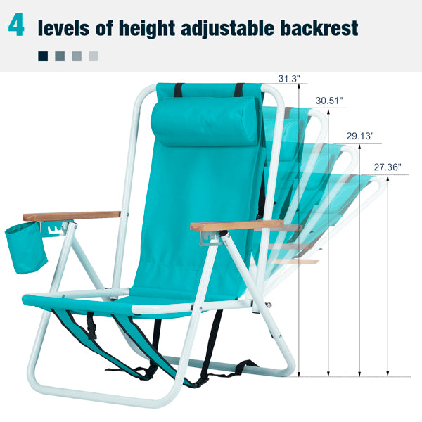 1pc 23x21.7x31.5in Mint Green Beach Chair