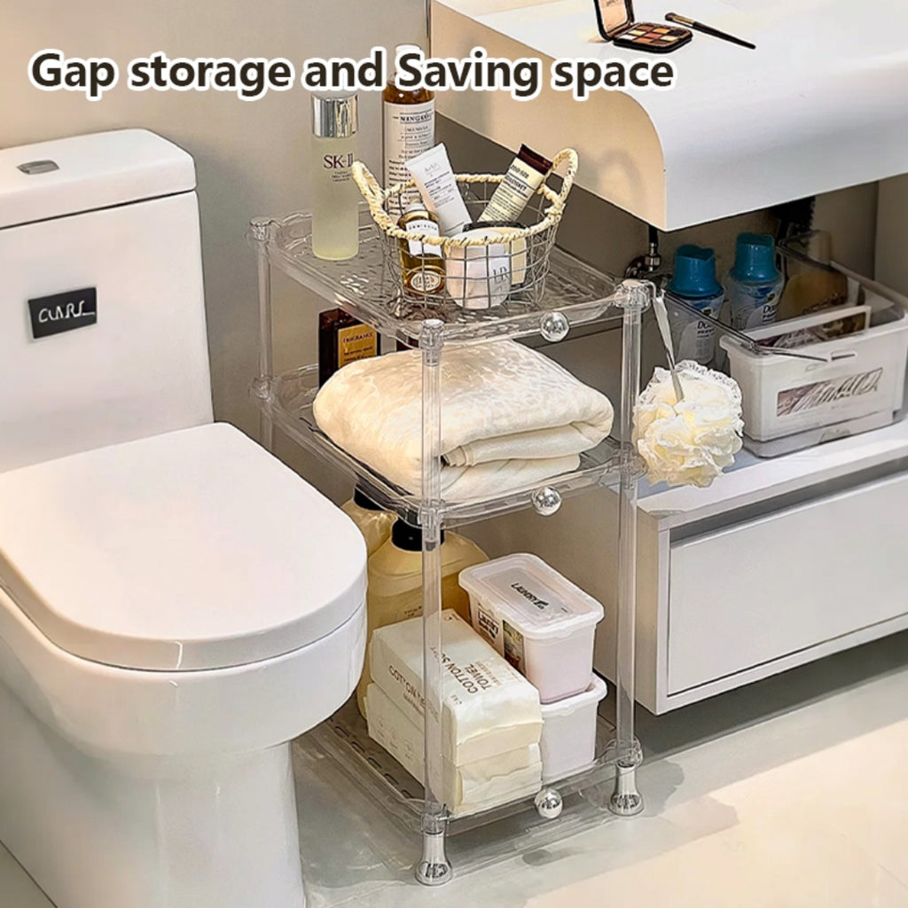 3-layer Bathroom Water Ripple Transparent Shelf