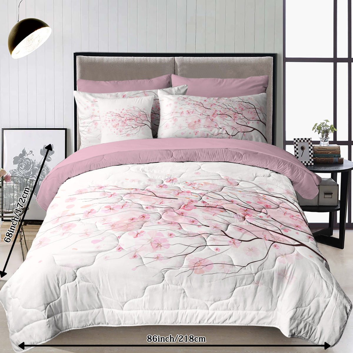 8-Piece Cherry Blossom Comforter Set