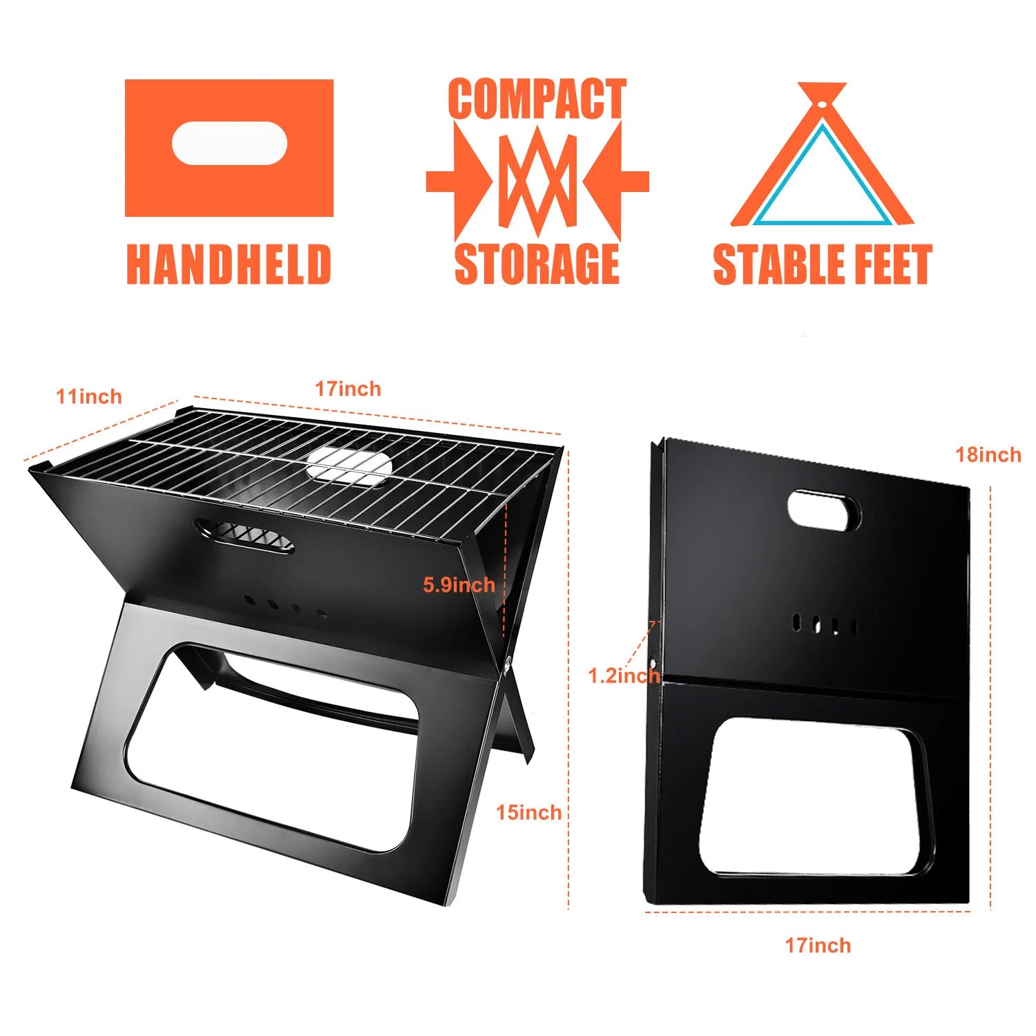 Portable Foldable Desktop Charcoal Grill