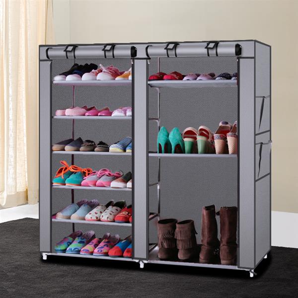 12-Grid Double Row Shoe Cabinet