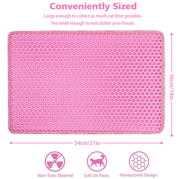Double Layer Rice-Shaped Cat Litter Trapping Pad
