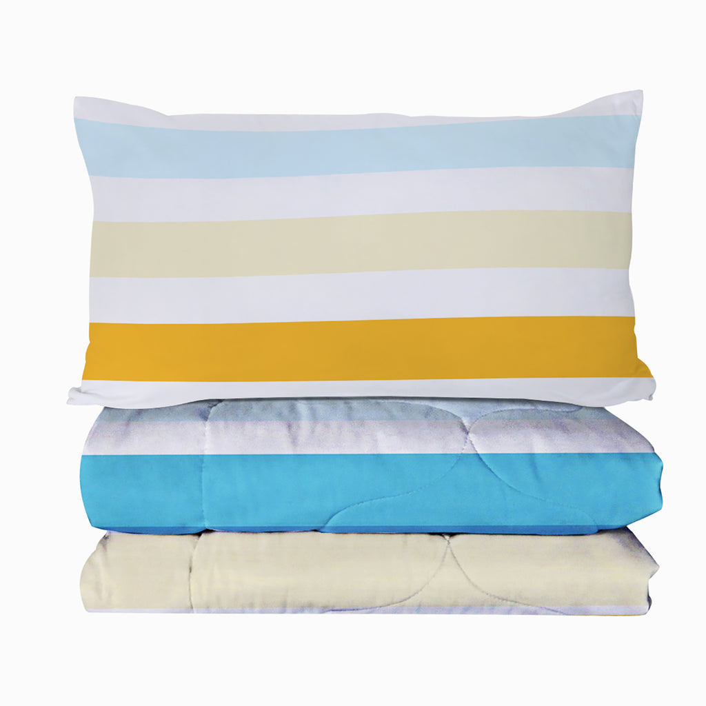 3-Piece Rainbow Stripe Comforter Set
