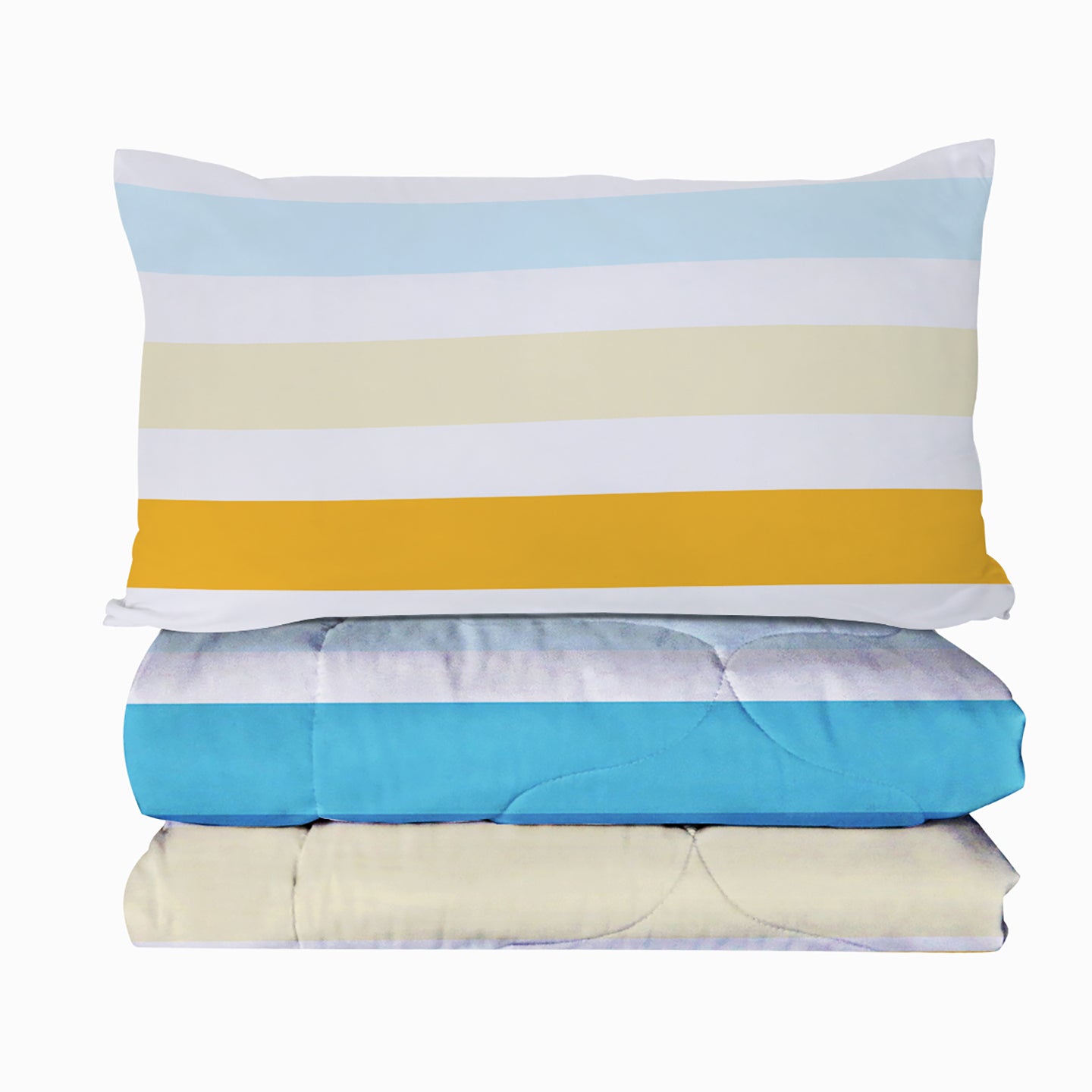 3-Piece Rainbow Stripe Comforter Set