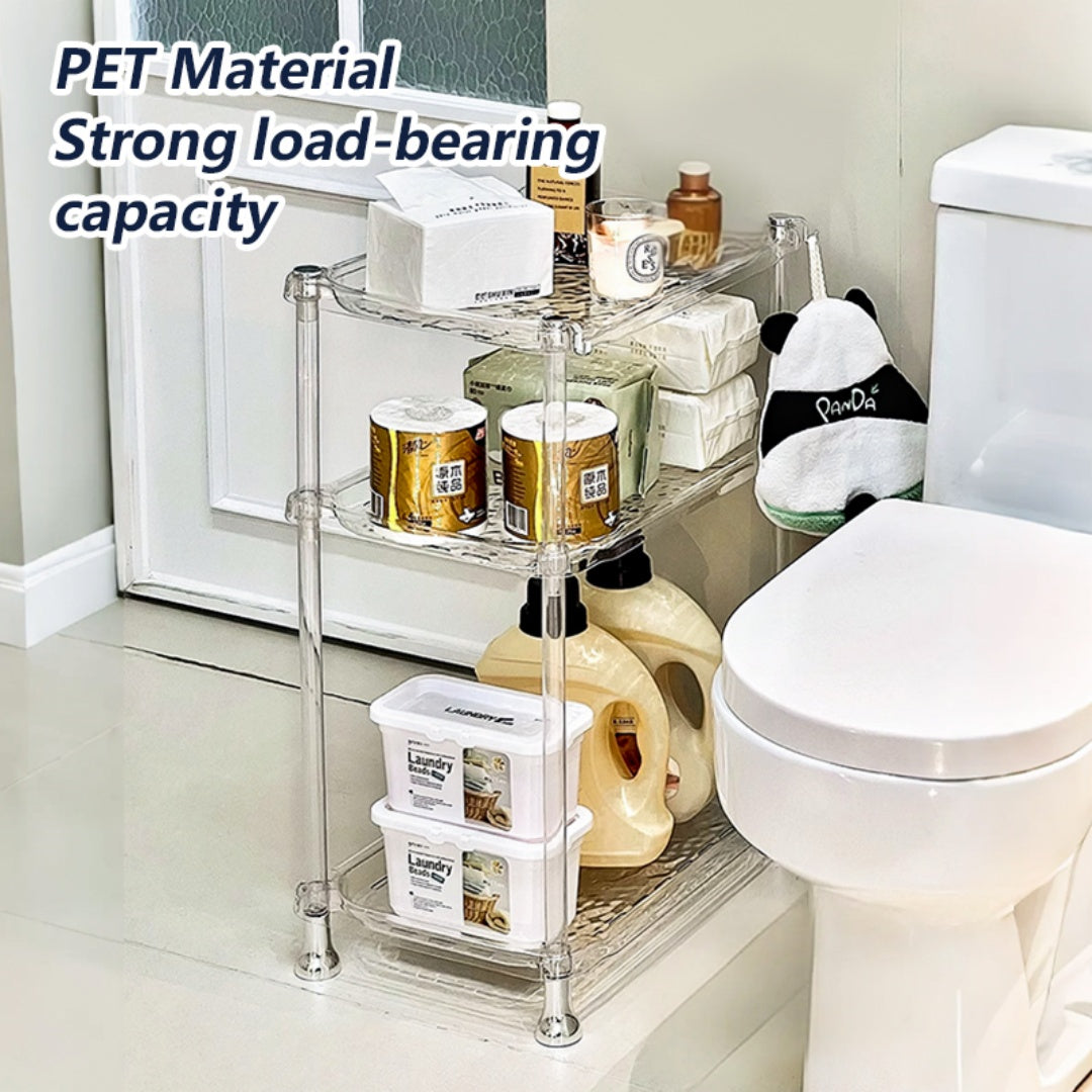 3-layer Bathroom Water Ripple Transparent Shelf