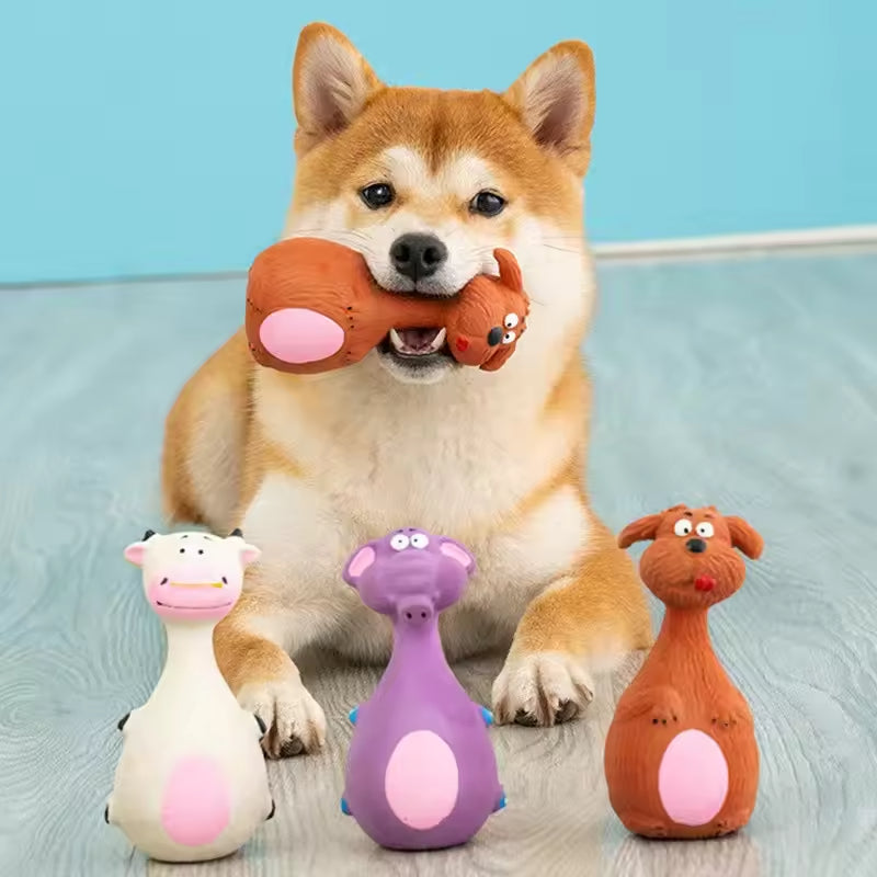 Squeaky Latex Puppy Toy Set