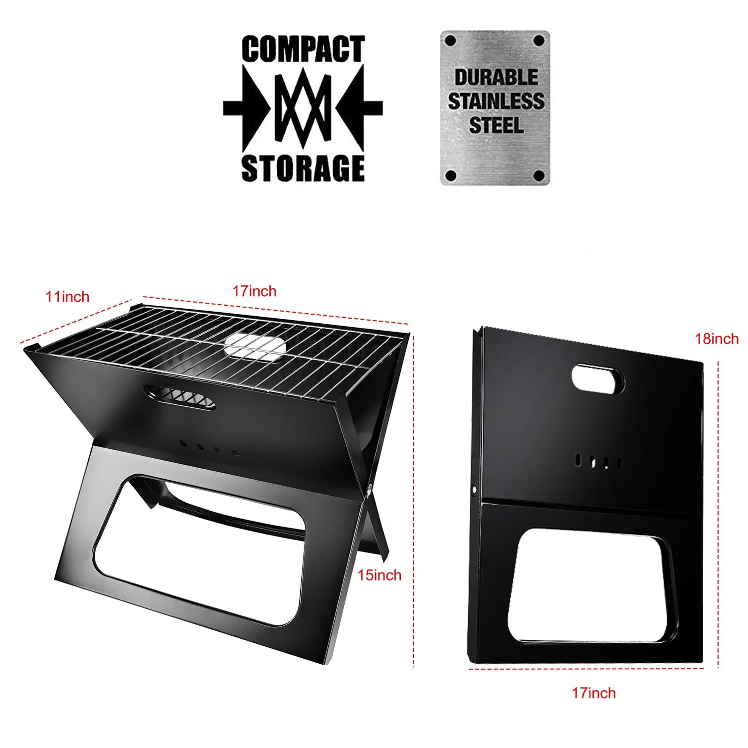 Portable Foldable Desktop Charcoal Grill