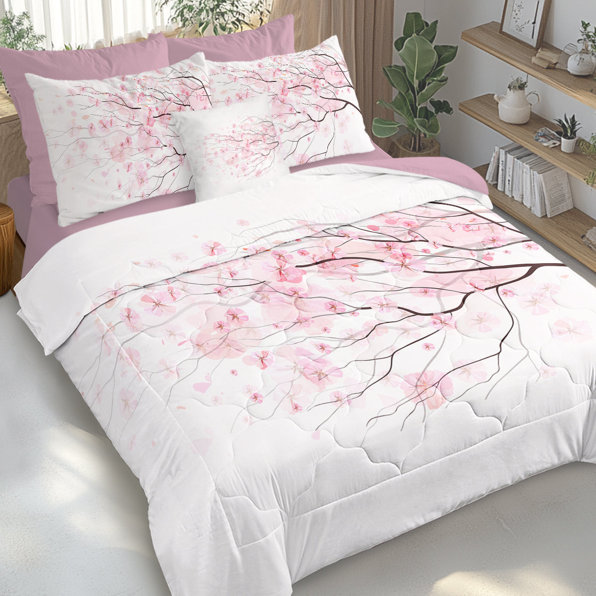 8-Piece Cherry Blossom Comforter Set