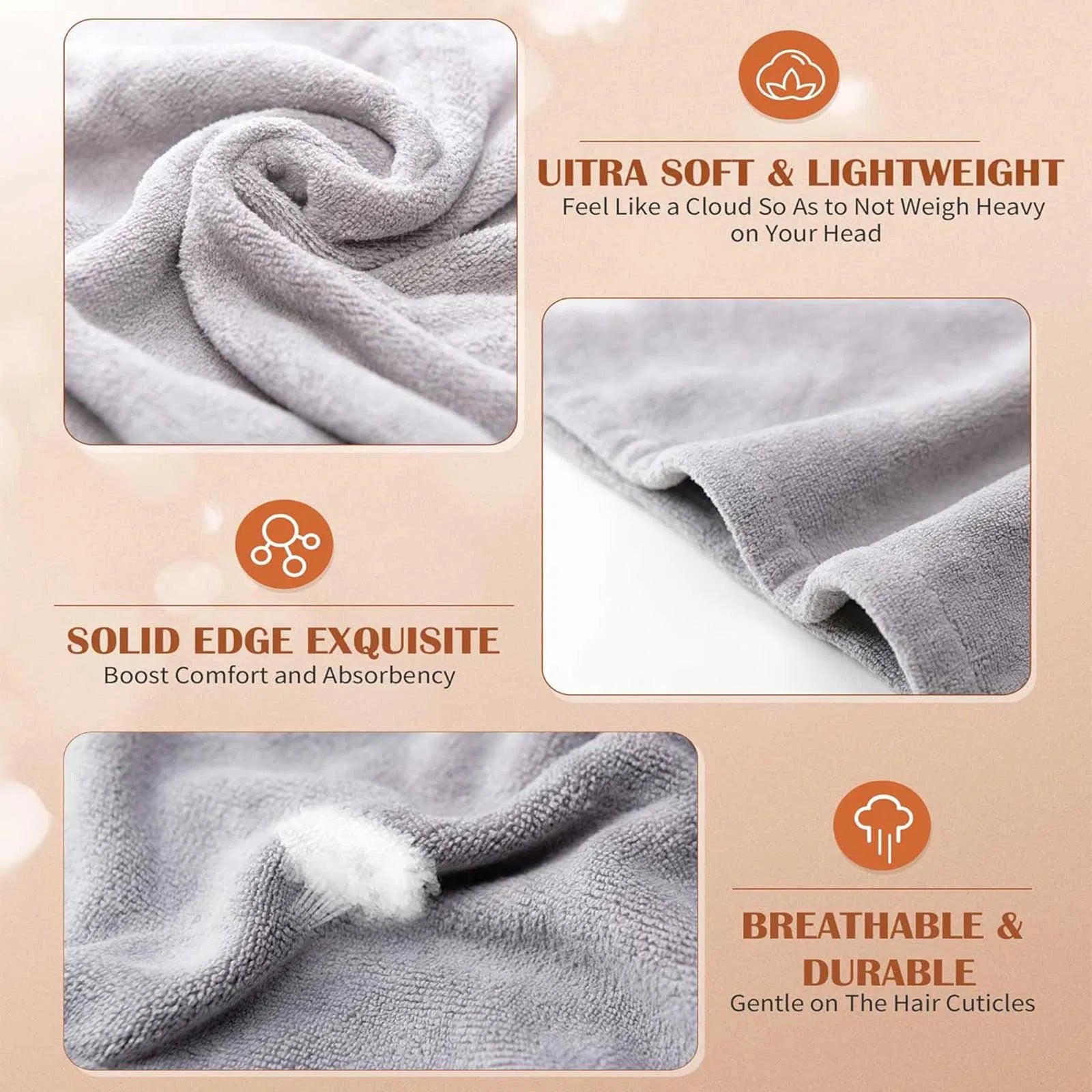 Ultra Absorbent Hair Turbans (3 Pieces)