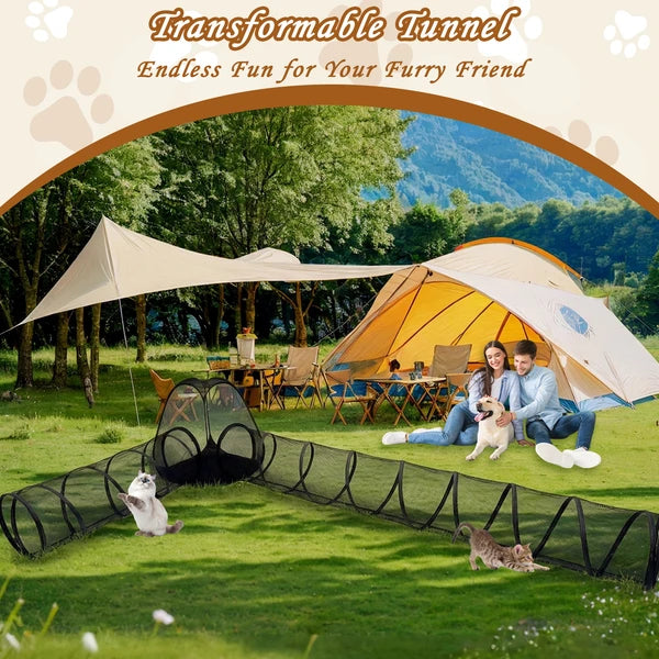 Portable Outdoor Cat Enclosure & Tunnel Playground
