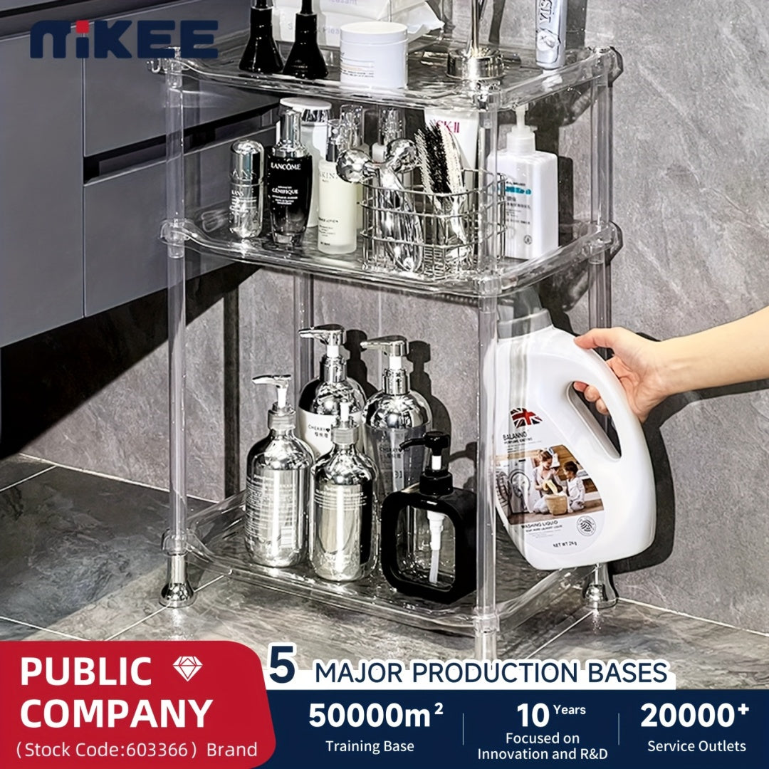 3-layer Bathroom Water Ripple Transparent Shelf