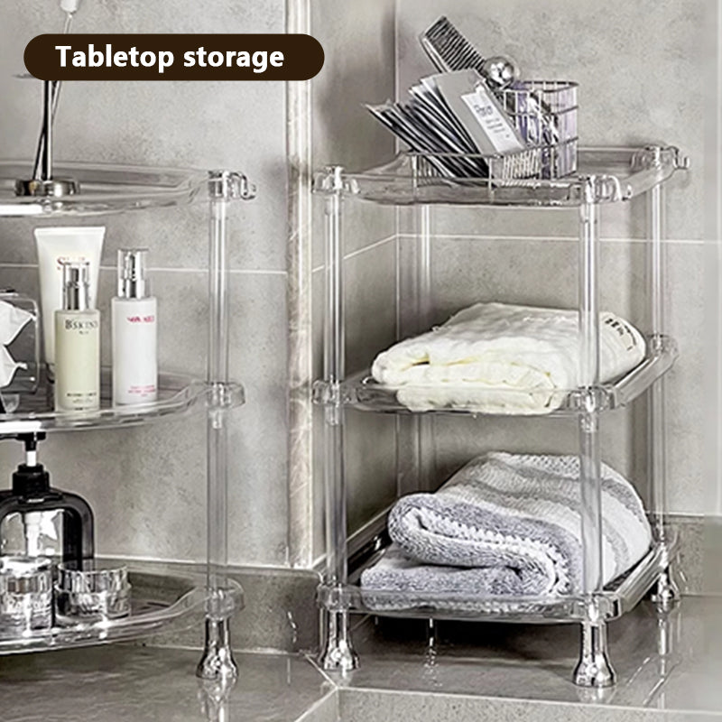 3-layer Bathroom Water Ripple Transparent Shelf