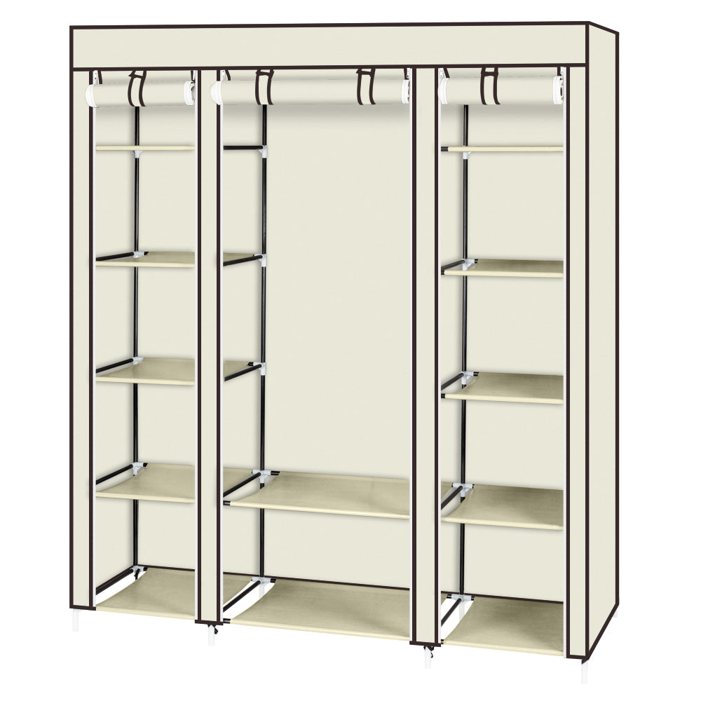 12-Compartment Portable Wardrobe - Beige