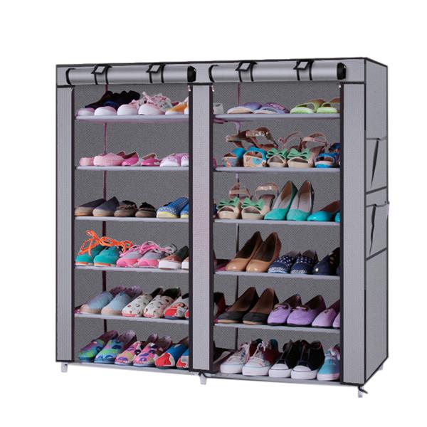 12-Grid Double Row Shoe Cabinet
