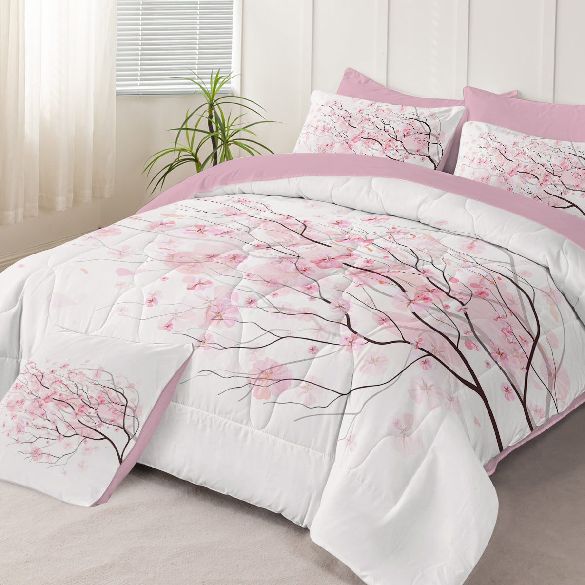 8-Piece Cherry Blossom Comforter Set