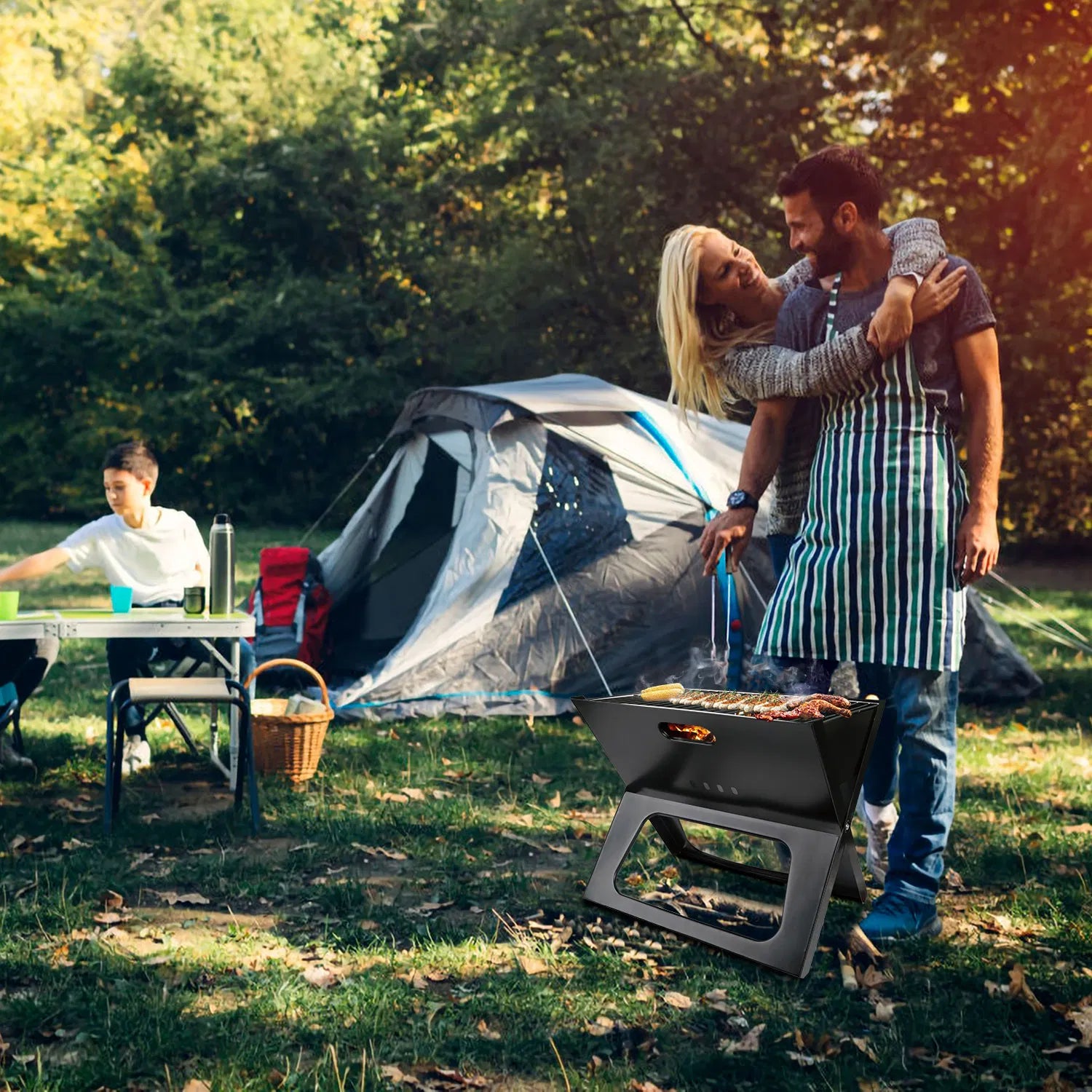 Portable Foldable Desktop Charcoal Grill
