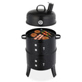 Black Vertical Barrel Smoker