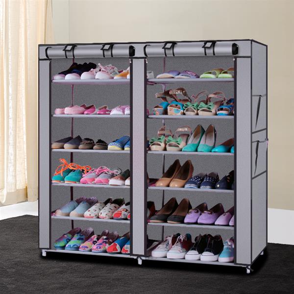 12-Grid Double Row Shoe Cabinet