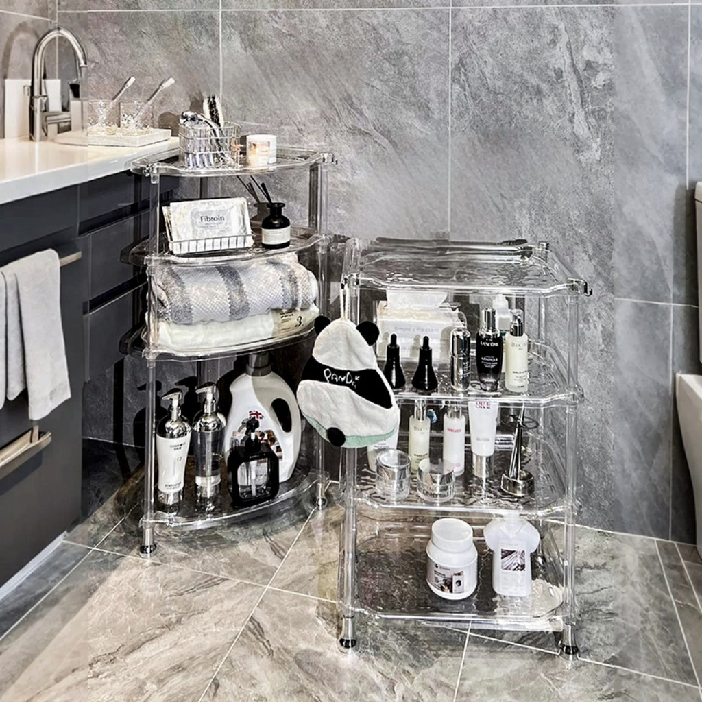 3-layer Bathroom Water Ripple Transparent Shelf