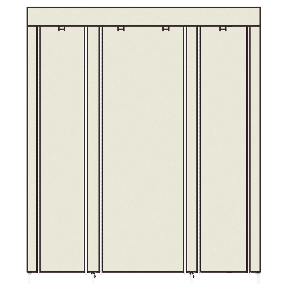 12-Compartment Portable Wardrobe - Beige