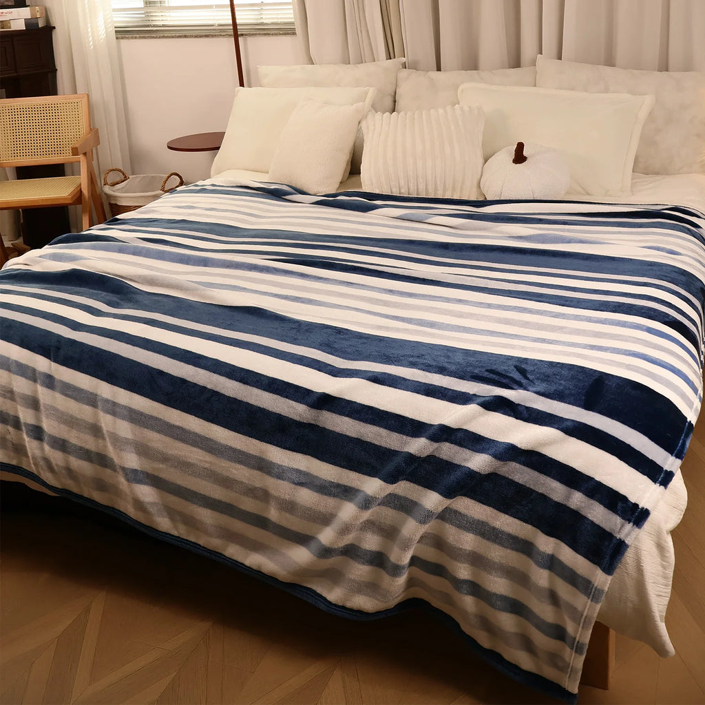Luxury Blanket, Fuzzy Soft Cozy Flannel Blanket for Home Bed Sofa Couch Chair, Decorative  Blanket, Machine washable, Two sizes