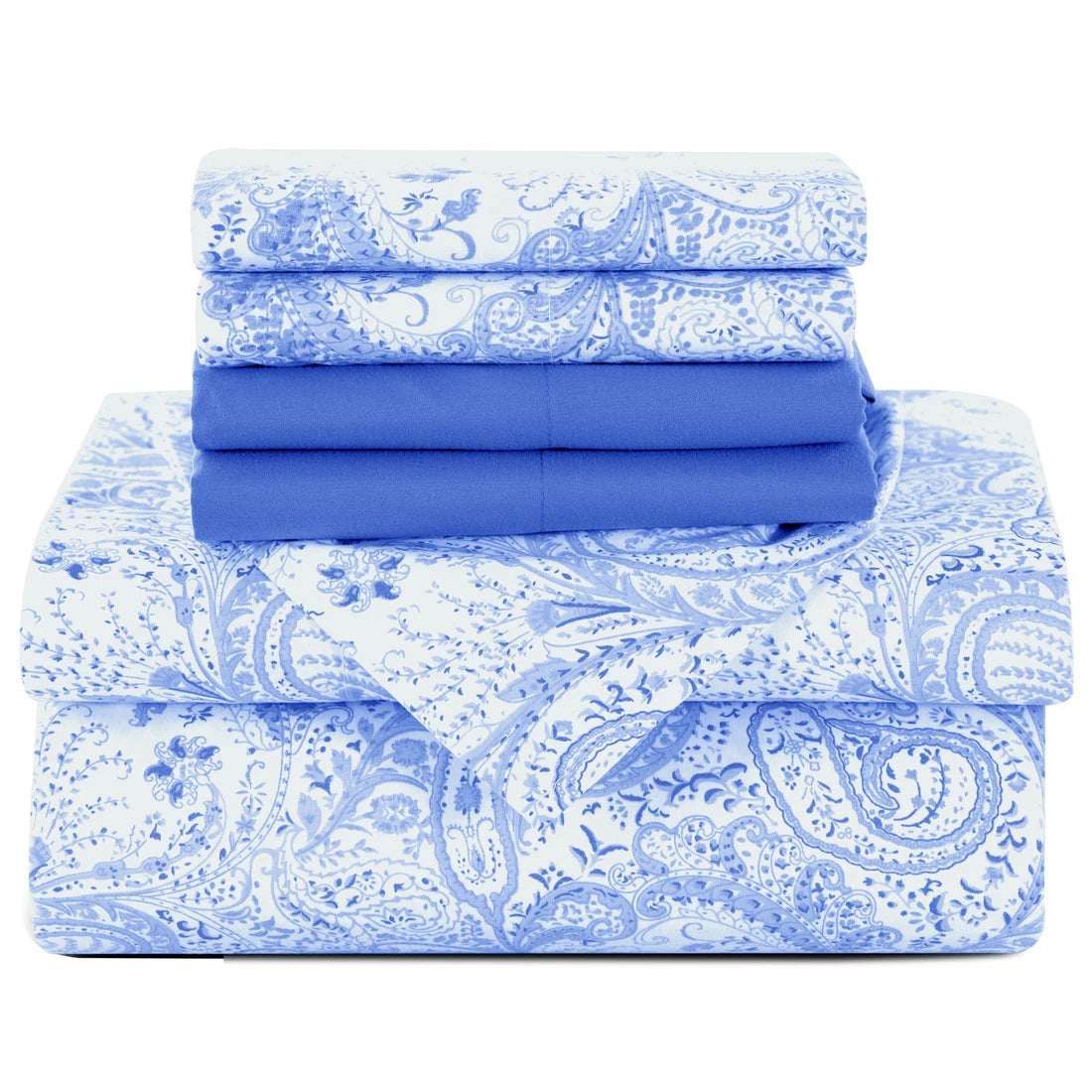 Lux Decor 6Pc Paisley Sheet Set – Soft Microfiber, Wrinkle-Free, Luxurious Printed Bed Sheets