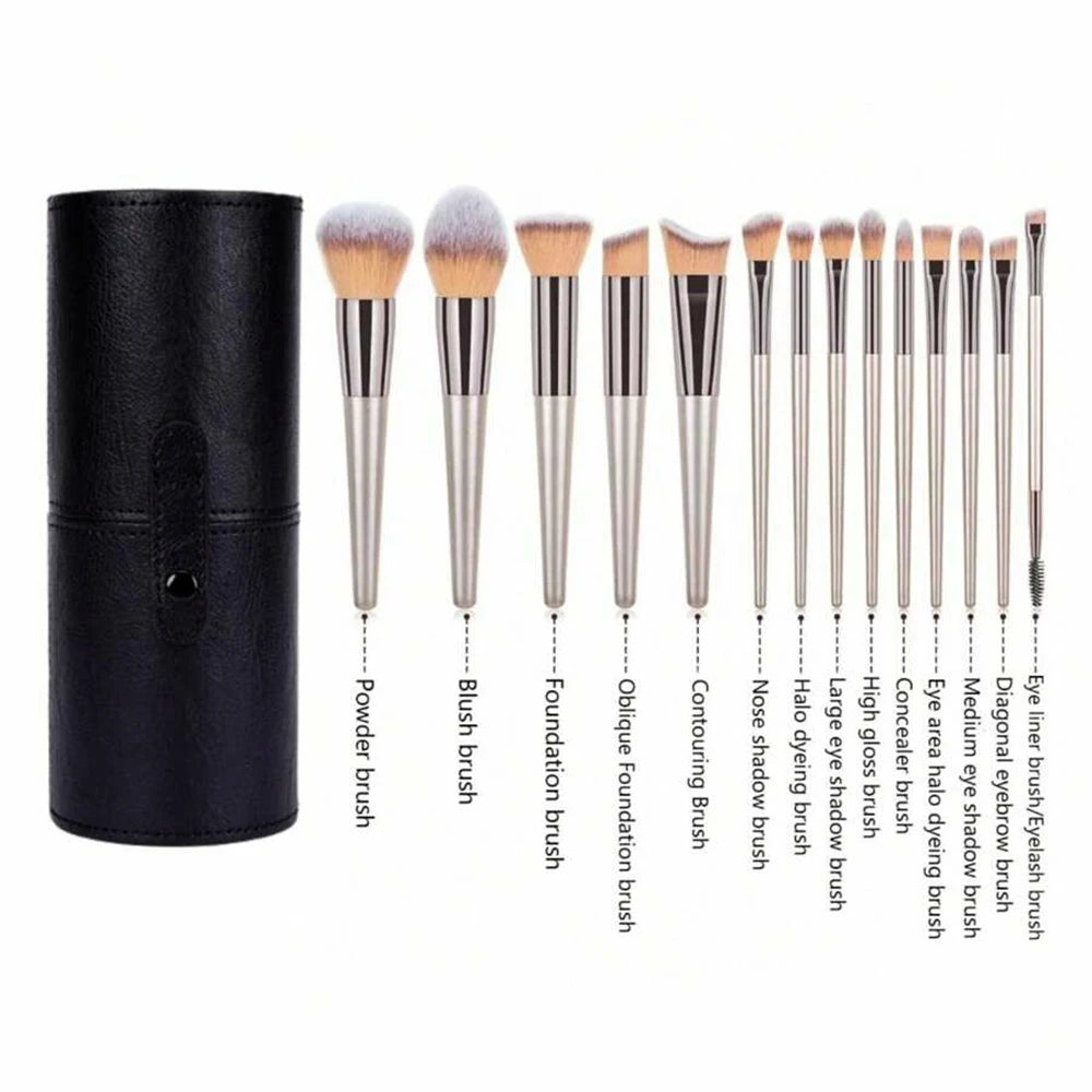 14-Piece Premium Synthetic Makeup Brush Set for Foundation, Powder, Concealers, Eye Shadows, and Blush