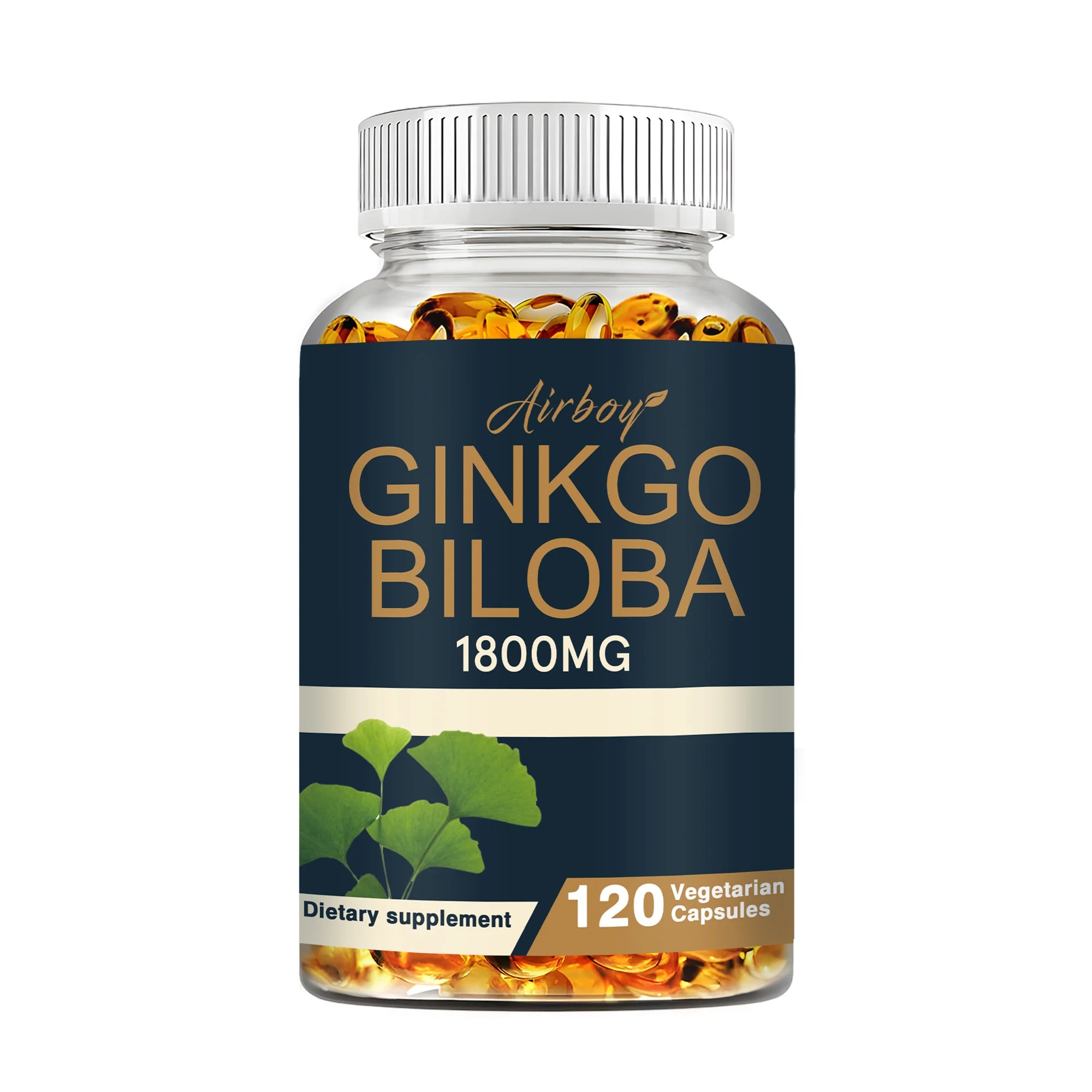 Ginkgo Biloba Capsules - Boost Brain, Improve Memory and Cognitive Abilities, Improve Blood Circulation - 120 Capsules