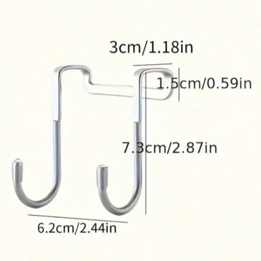 1 Piece Silver Metal Seamless Hook, Suitable for Kitchens, Bathrooms, and Wardrobes, No Drilling Required, Easy To Install