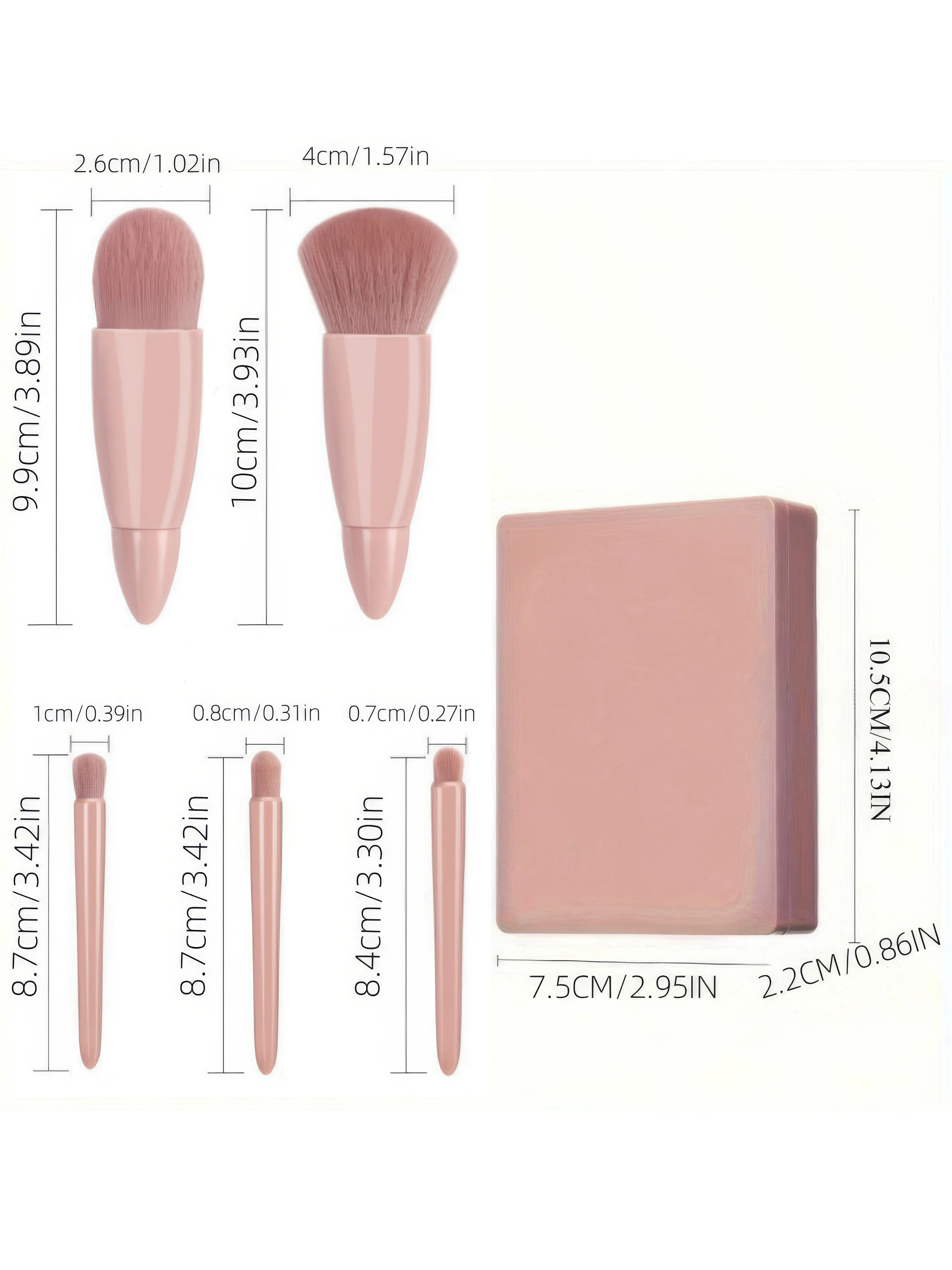 1 Set Chic Pink  Pocket Glam Mini Brush Set