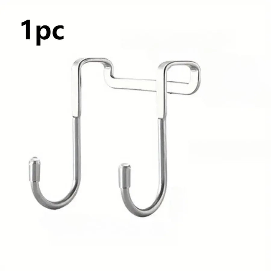 1 Piece Silver Metal Seamless Hook, Suitable for Kitchens, Bathrooms, and Wardrobes, No Drilling Required, Easy To Install