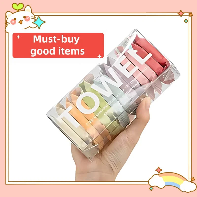 Compressed Towel Tablets - 100% Cotton Travel Essentials, Portable Face Cloths for Camping/Gym/Makeup Removal, Expandable
