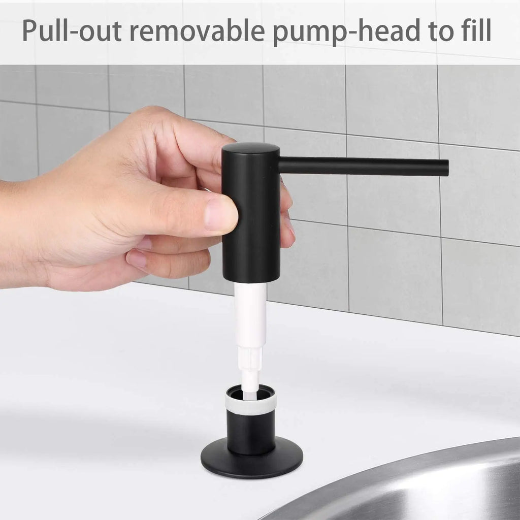 Samodra Black Liquid Soap Dispensers Brass Pump Head With 500ML PE Bottle