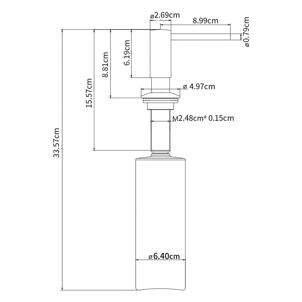 Samodra Black Liquid Soap Dispensers Brass Pump Head With 500ML PE Bottle