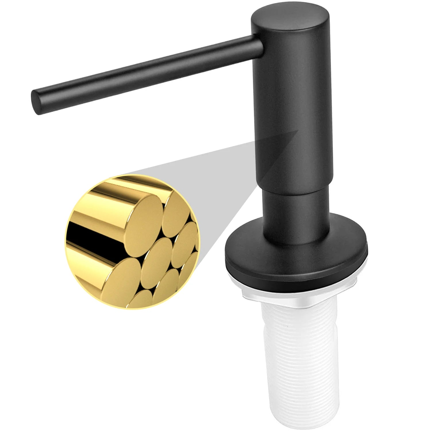 Samodra Black Liquid Soap Dispensers Brass Pump Head With 500ML PE Bottle