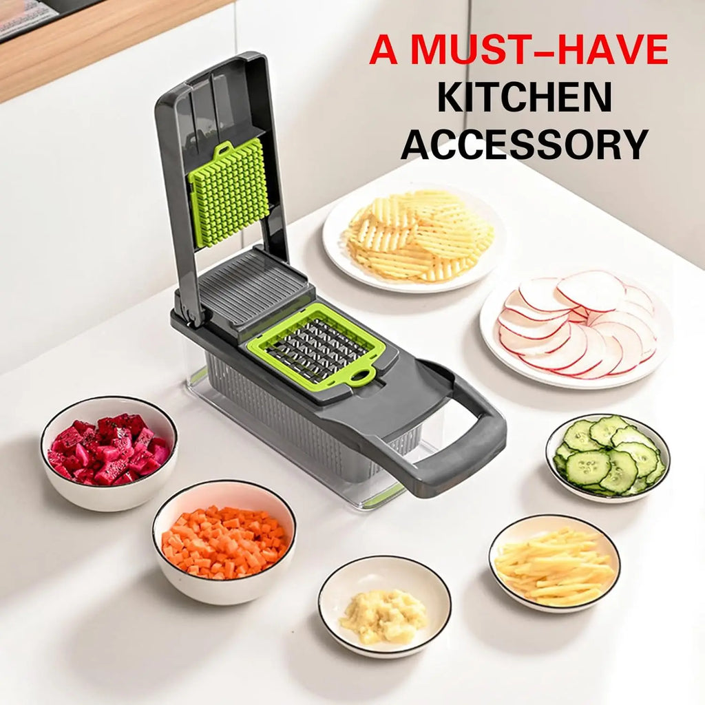 16 x 1 Kitchen professional chopper-type slicer, multifunctional food chopper, blade vegetable chopper