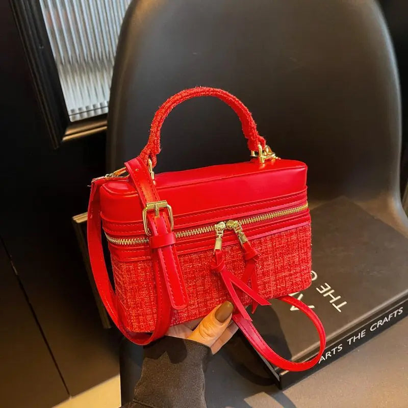 New Spring Summer Fashionable Handbag – Lightweight Portable Square Box Crossbody Bag for Stylish Daily Use