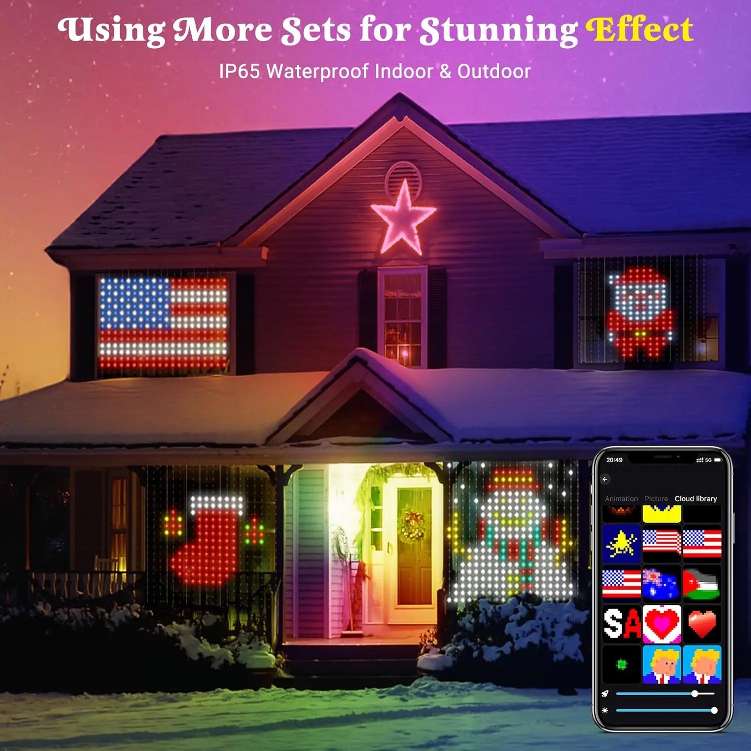 400 LED Smart Curtain Lights String Lights with App Remote Control
