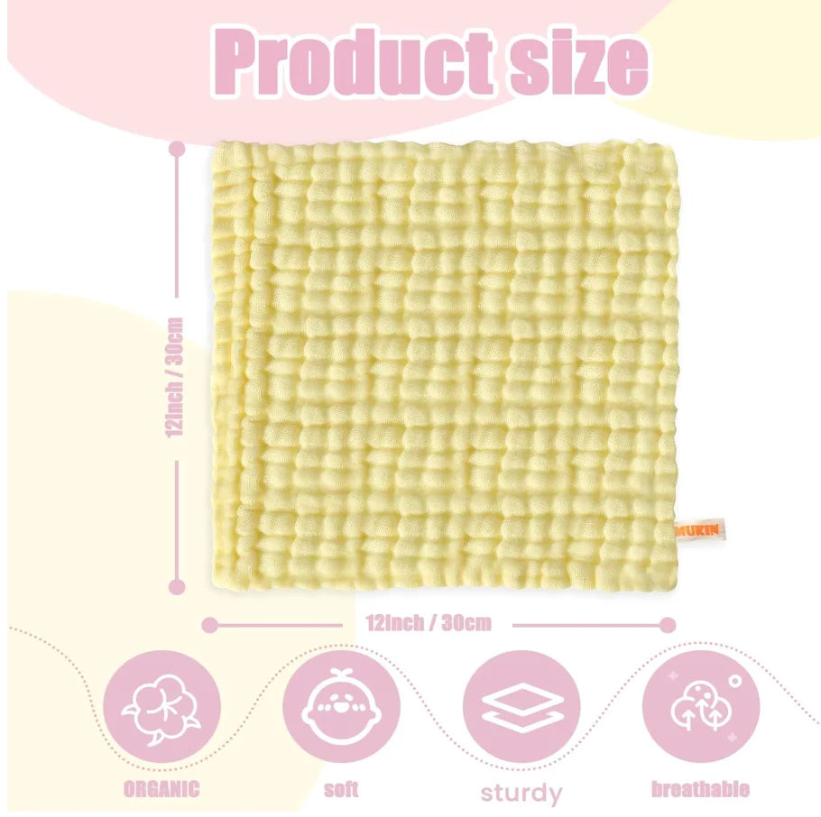 Baby Washcloths - Natural Cotton Baby Wipes - 5 piez