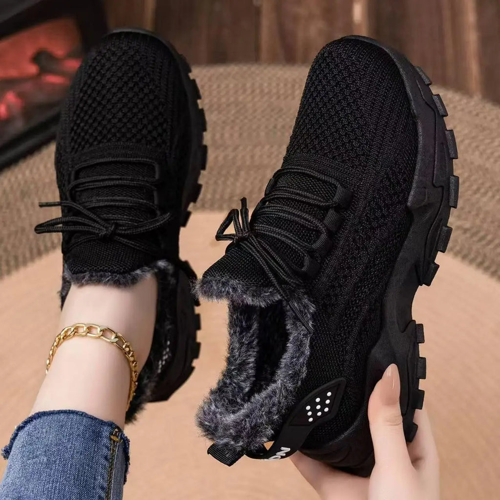 Women's Winter Lightweight Warm Sneakers Waterproof Non-Slip Outdoor Walking Shoes for Cold Weather Daily Commuting