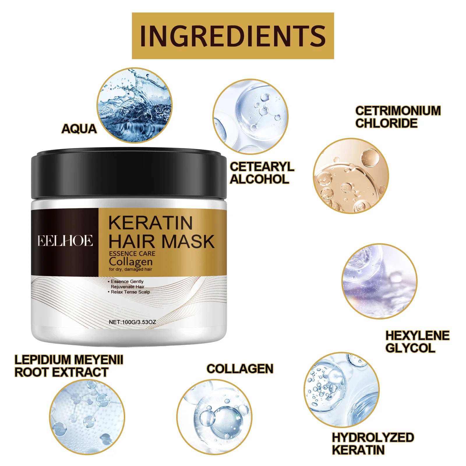 Magical Hair Mask Softens Frizz Repairs Damage Fine Hair Anti-loss Smooth Shiny Hair