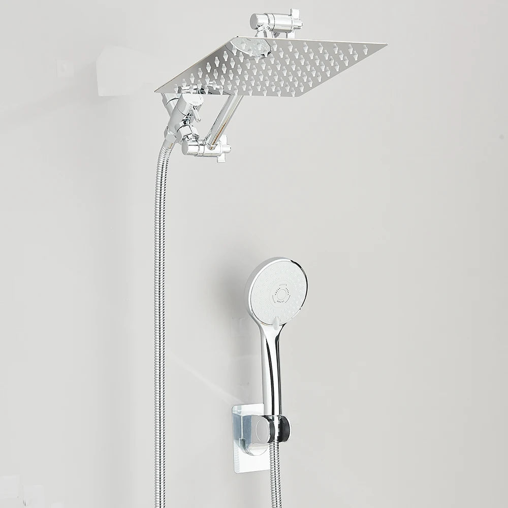 Shower Head Combo 8-12Inch High Pressure Rain Shower Head with Adjustable