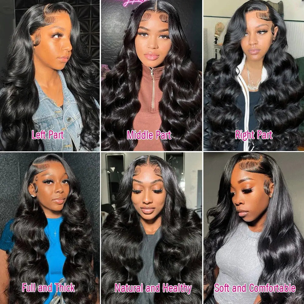Raw Peruvian Body Wave 250% Density 40 42 inch 13x6 HD Lace Front Human Hair Wigs 13x4 Frontal Wigs Women Glueless Closure Wigs