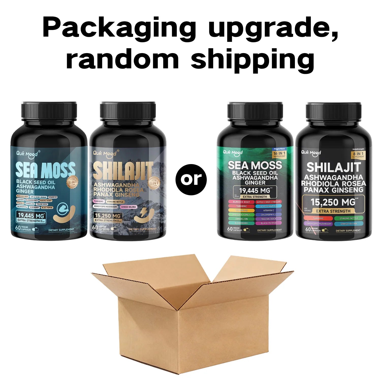 Sea Moss and shilajit Bundle 120 capsules, with Seamoss, Black Seed Oil, Ashwagandha, Ginger, Burdock Root, Turmeric, Black Pepp