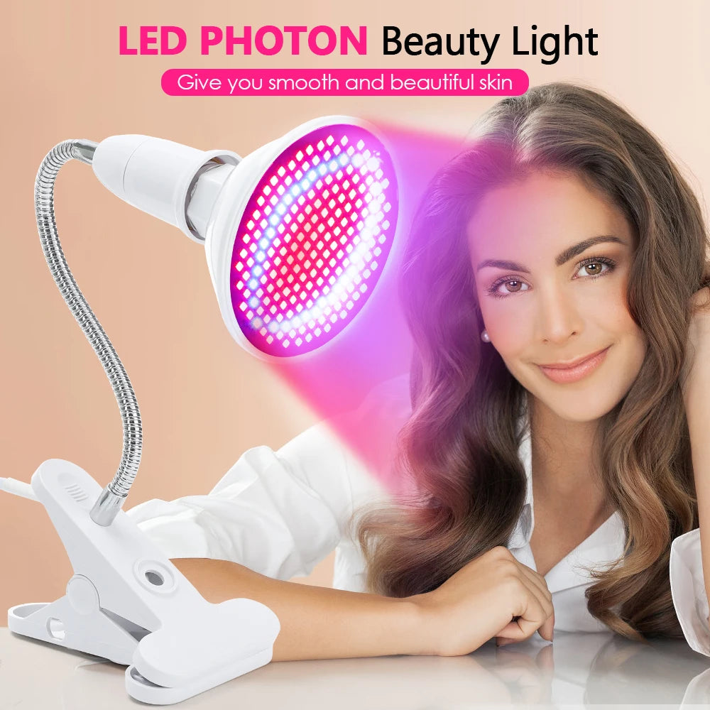 200 LEDs Infrared Light Therapy Lamp Skin Care Anti Aging 660nm 850nm