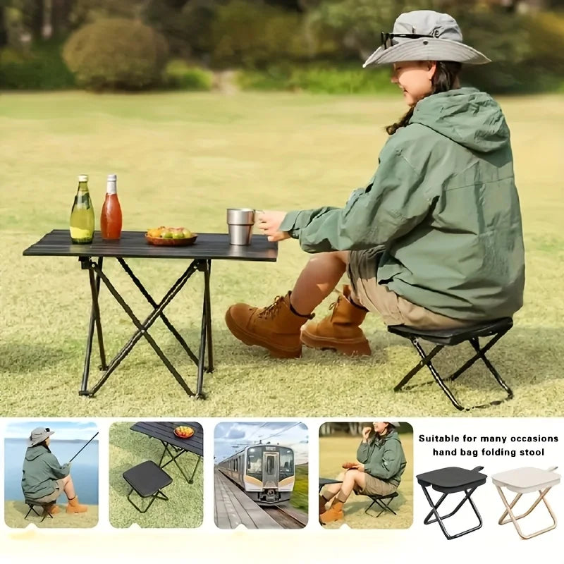 Portable Camping Folding Chair, 100kg Capacity Lightweight Alloy Frame with Carry Bag, Christmas Gift for Outdoor, Hiking, Beach